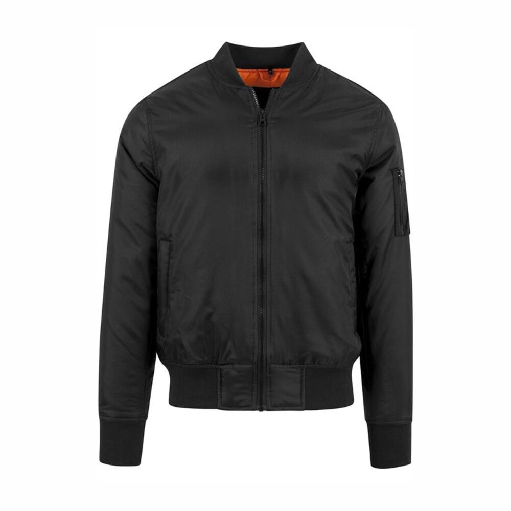Build Your Brand Mens Contrast Bomber Jacket / Black